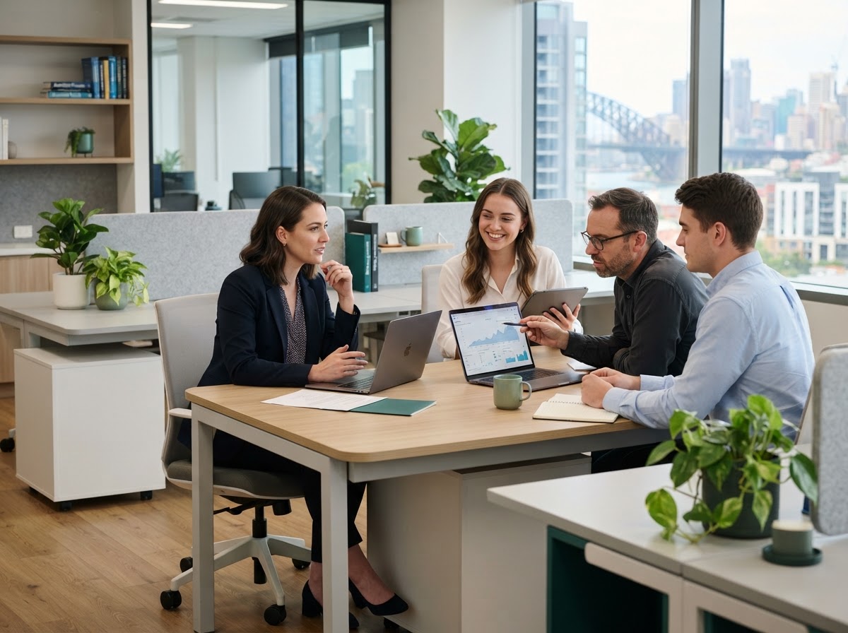 Falcon Vermothal analysts reviewing AI-generated portfolio data and reports